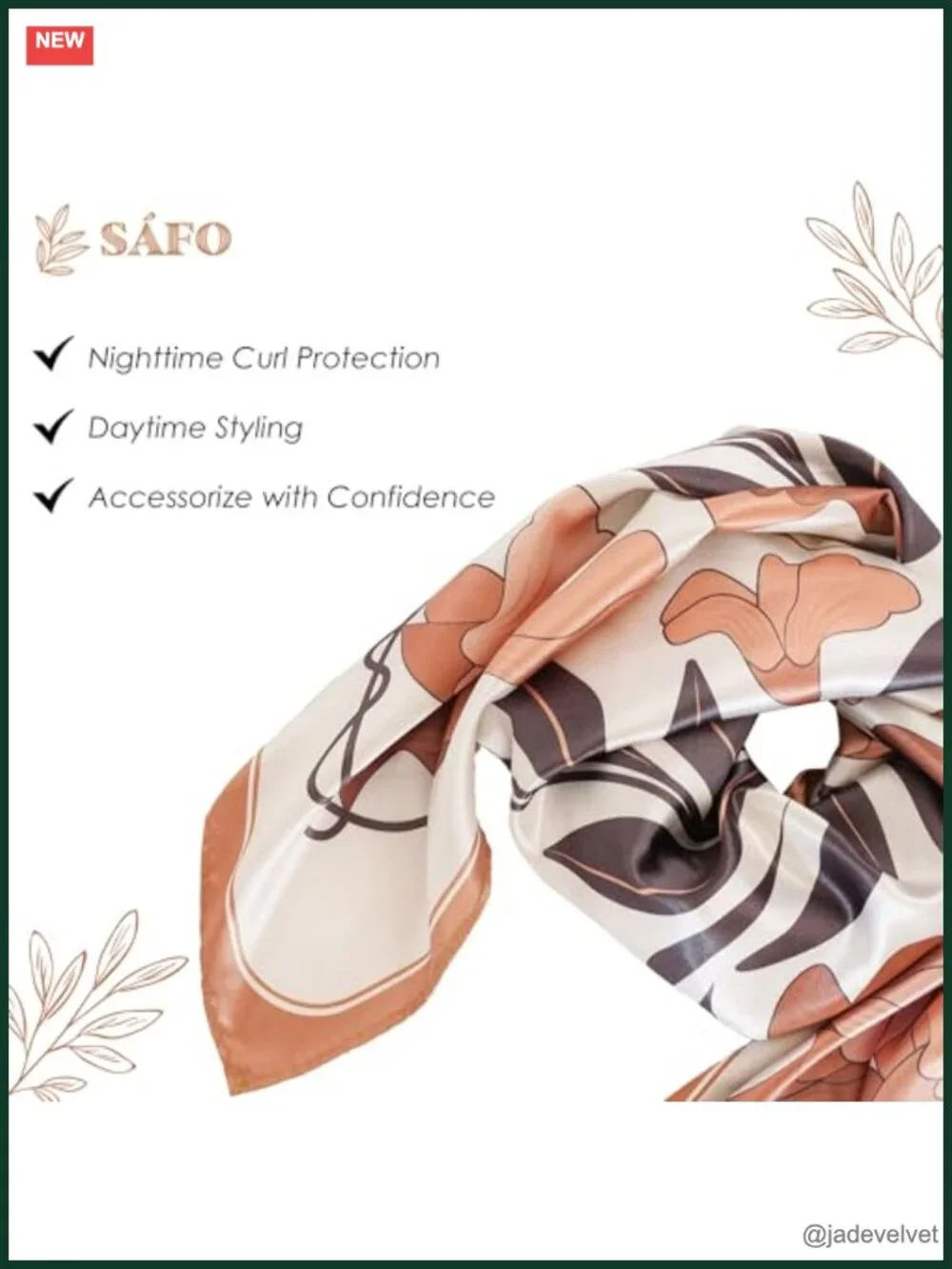 Floral Silk-Satin Scarf - Overnight Curl Protection - Lightweight